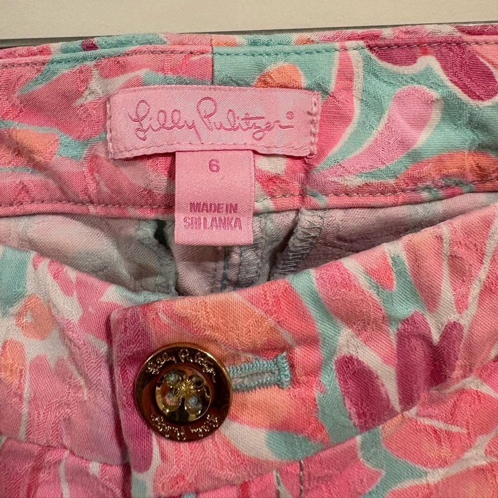 Lilly Pulitzer Love Birds Poolside Pink Resortwear
Cotton Ankle Pants - Size 6 - Picture 3 of 5